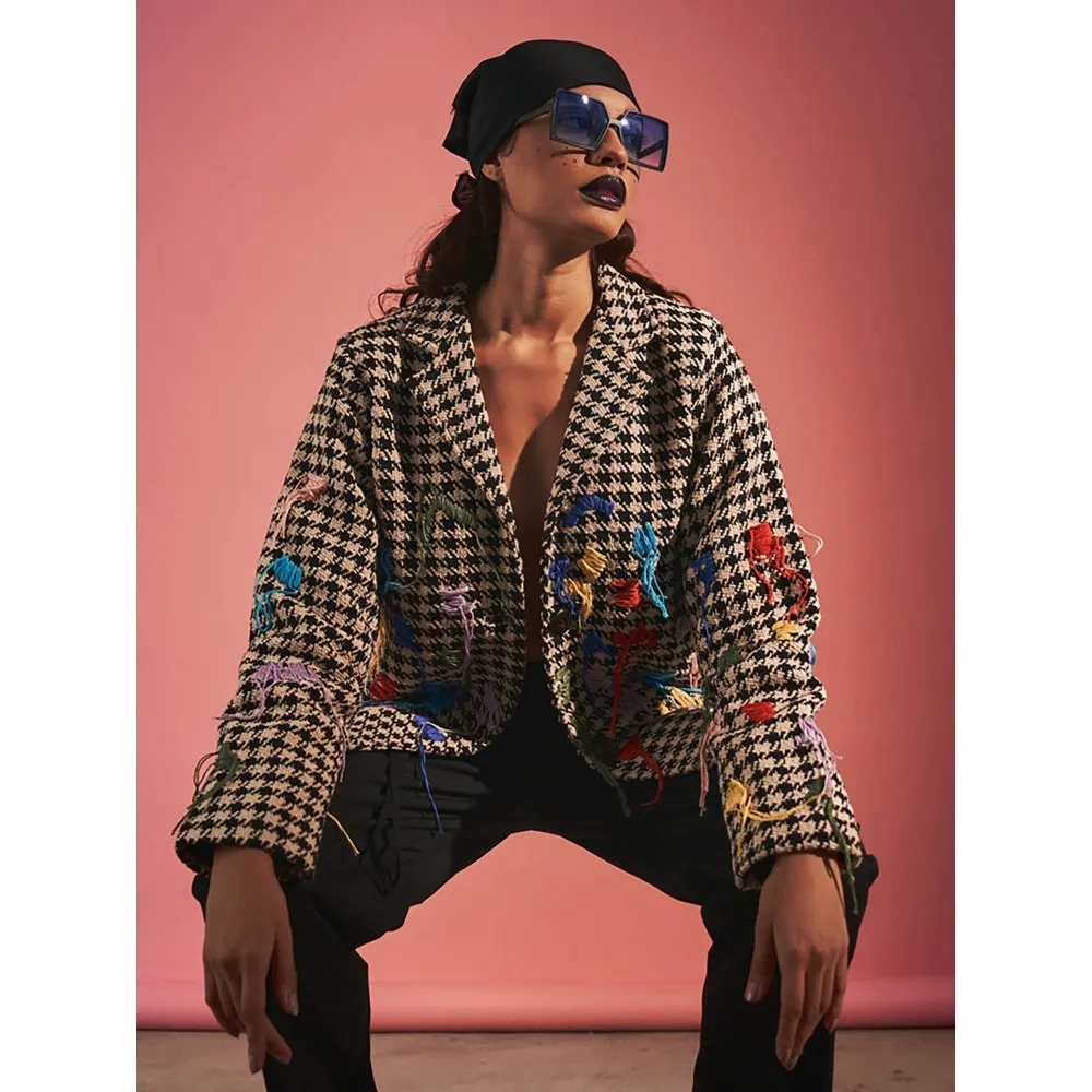 SPACE Black Embroidered Andromeda-Blazer