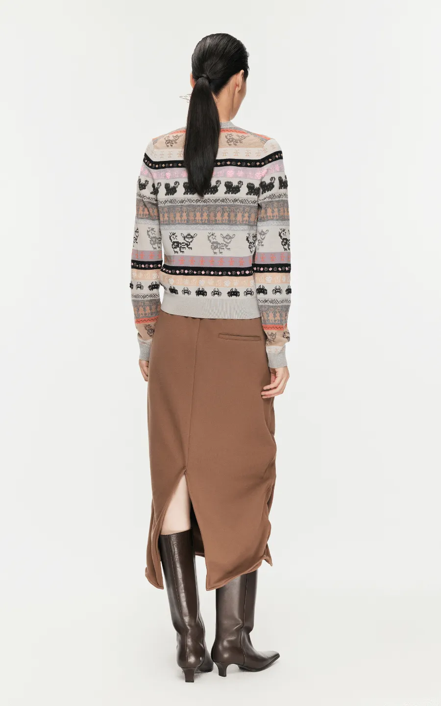 Sweater / JNBY Intarsia-Knitted V-Neck Jumper