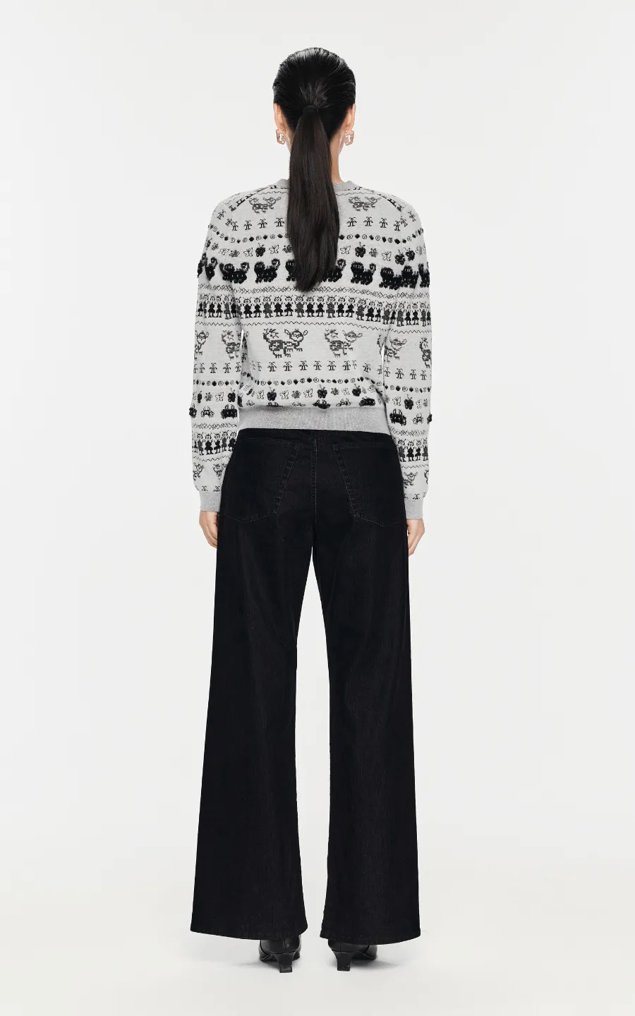 Sweater / JNBY Intarsia-Knitted V-Neck Jumper