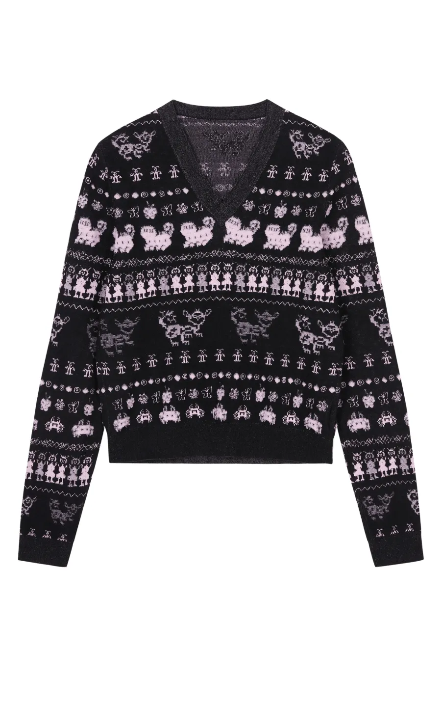Sweater / JNBY Intarsia-Knitted V-Neck Jumper