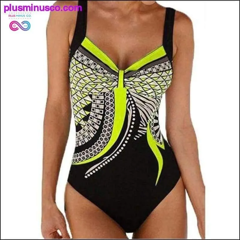 Swimwear Women One Piece Swimsuit Push Up Vintage Retro