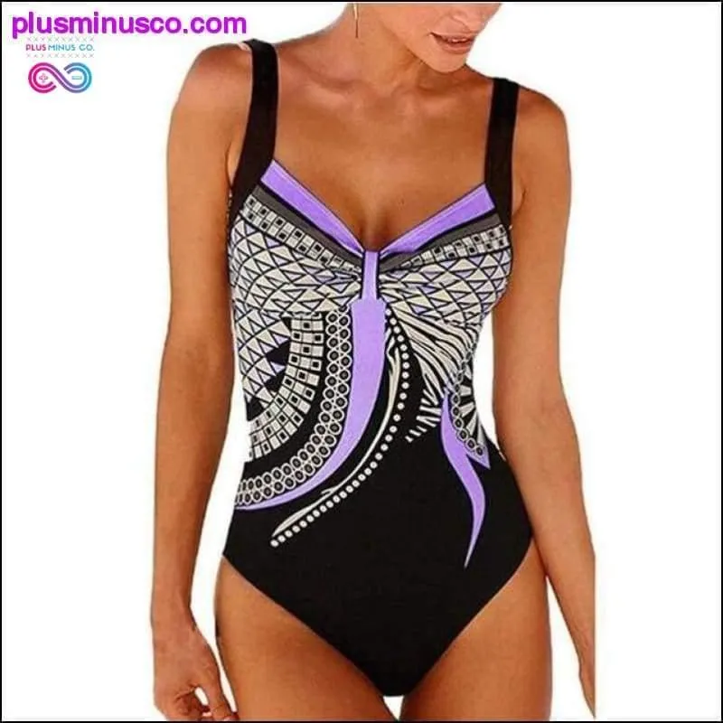 Swimwear Women One Piece Swimsuit Push Up Vintage Retro