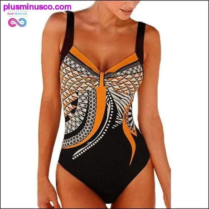 Swimwear Women One Piece Swimsuit Push Up Vintage Retro