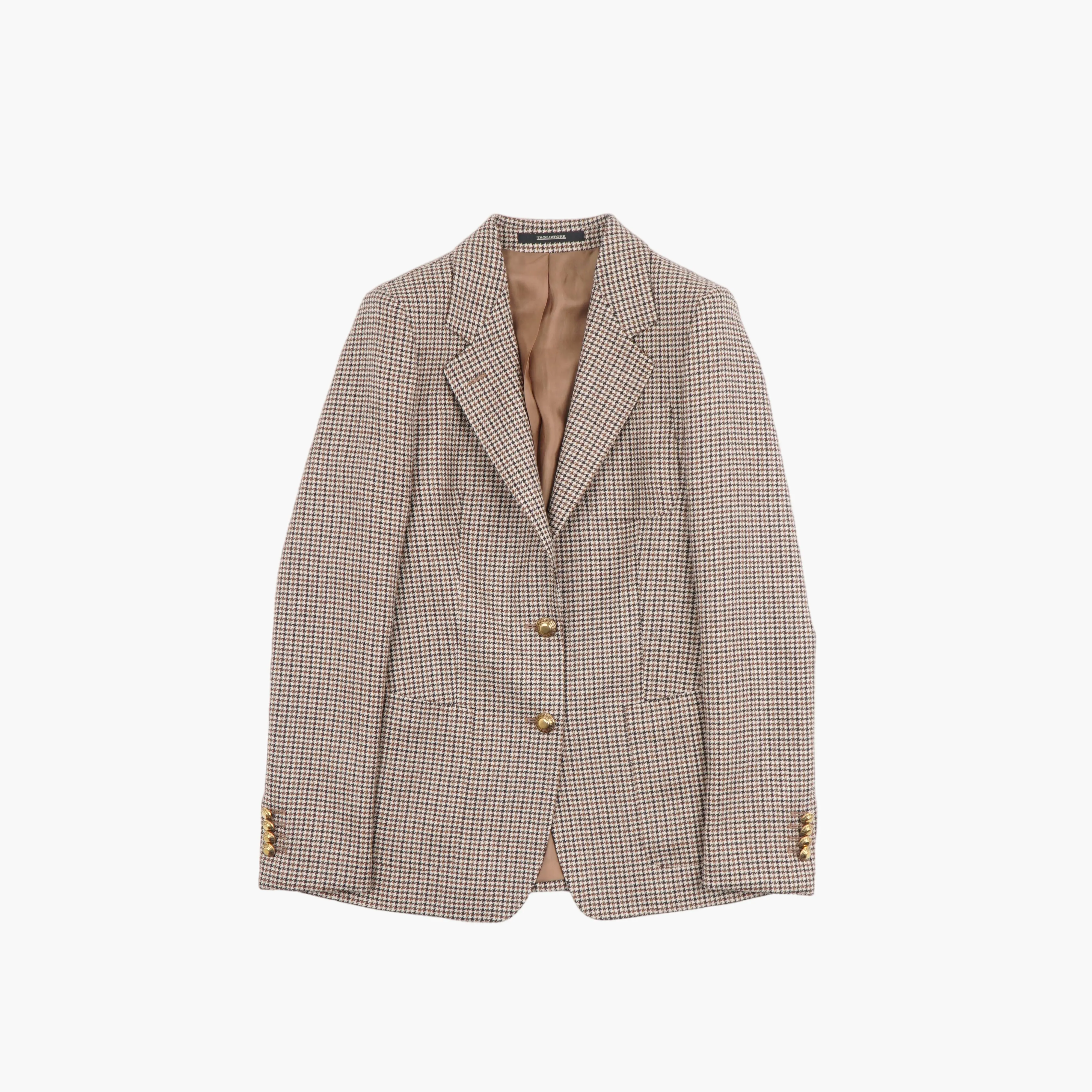 TAGLIATORE Beige-Multi Classic Checkered Blazer - Made in Italy