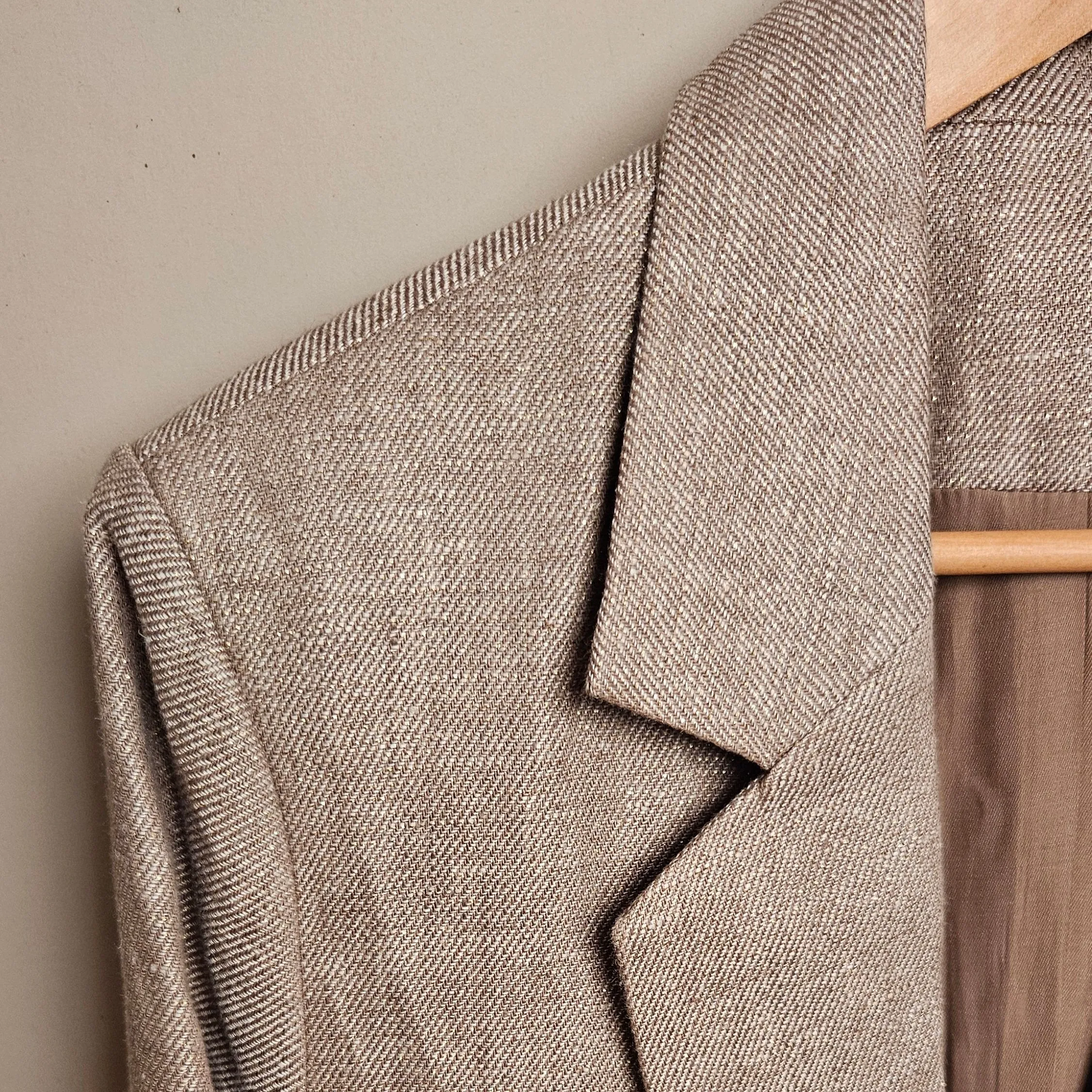 TFV Oversized Brown Shimmer Hemp Blazer