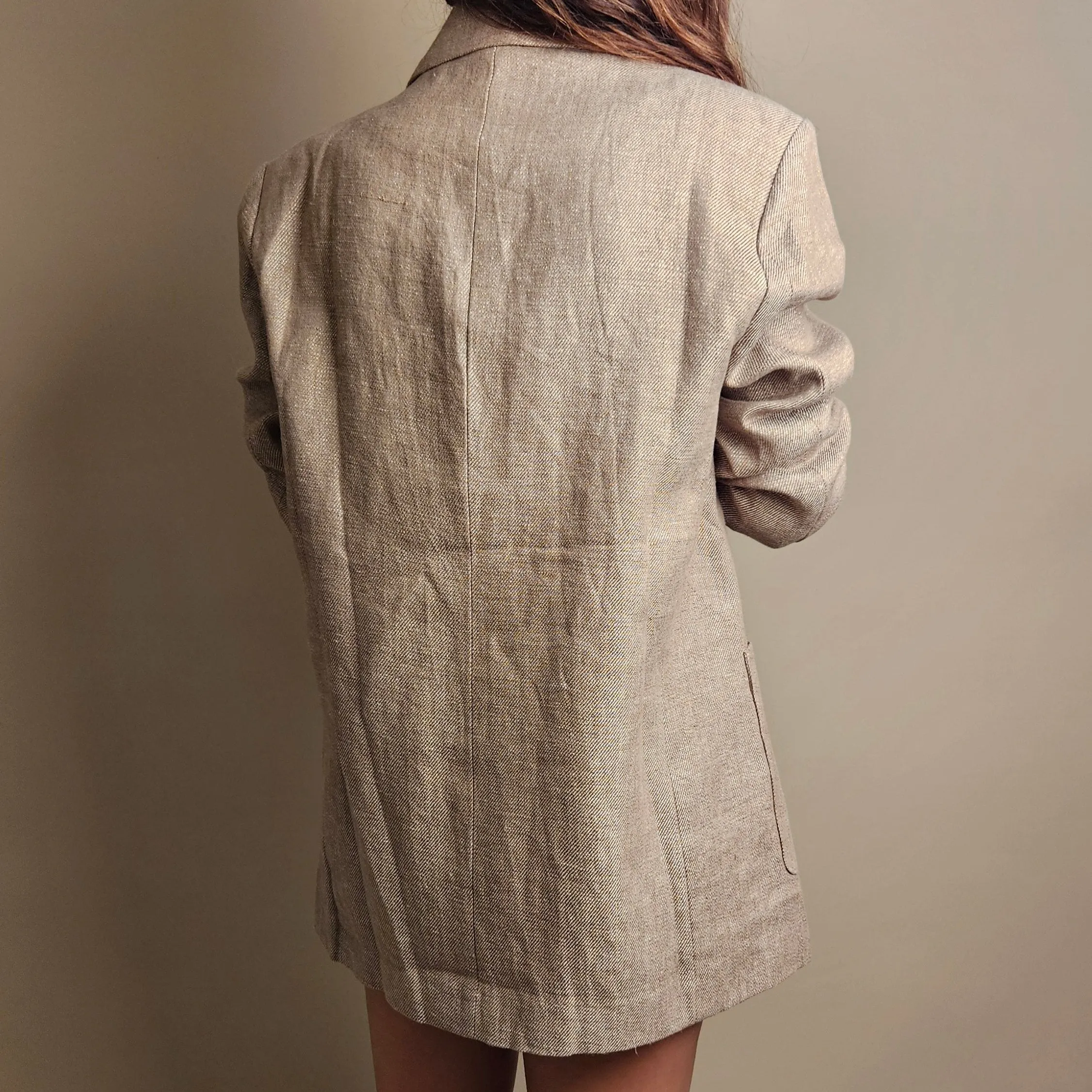 TFV Oversized Brown Shimmer Hemp Blazer