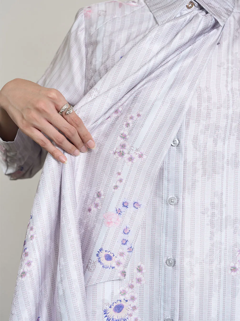 THEA OVERLAP TUNIC SILVER PINK