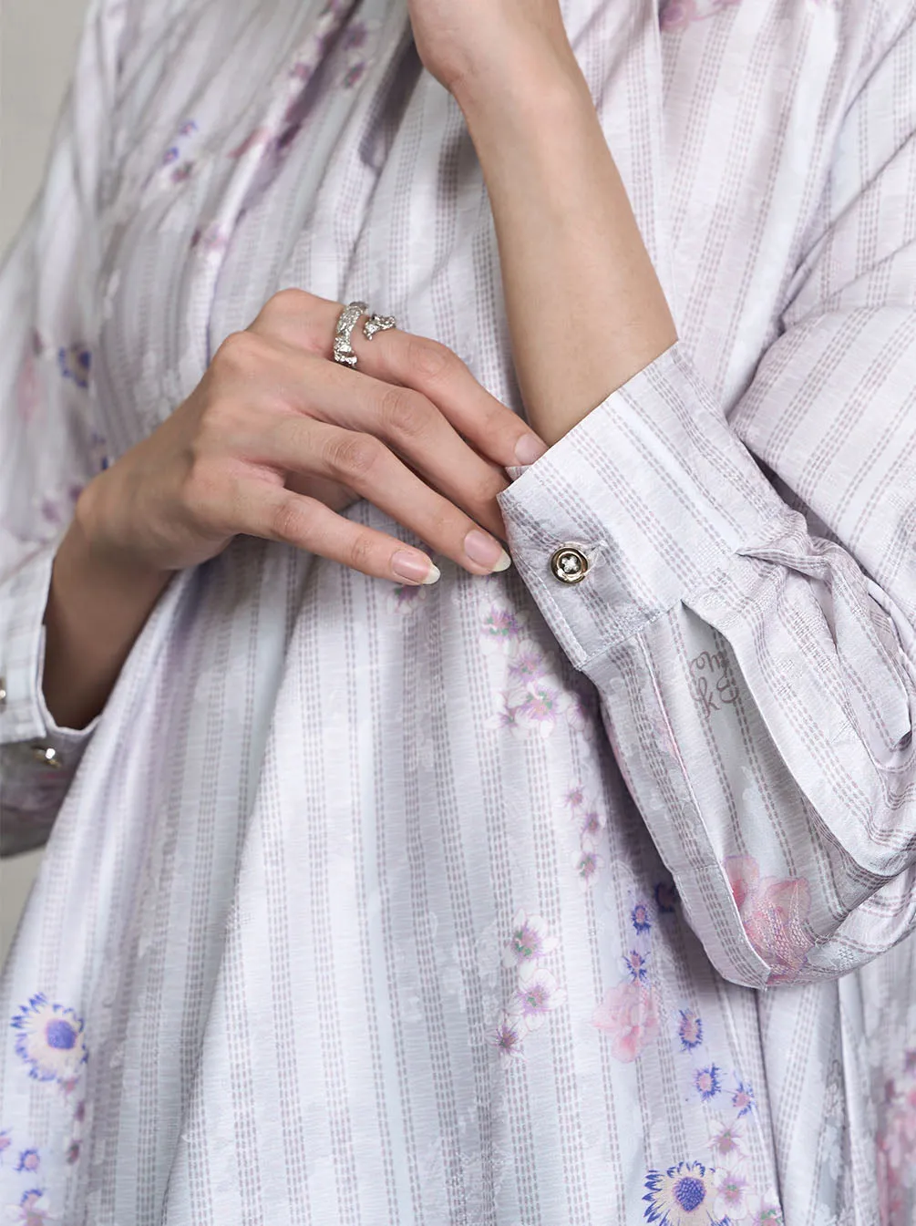 THEA OVERLAP TUNIC SILVER PINK
