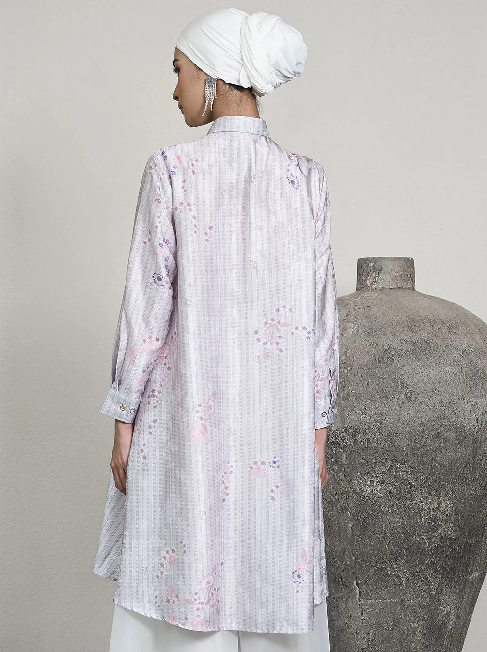 THEA OVERLAP TUNIC SILVER PINK