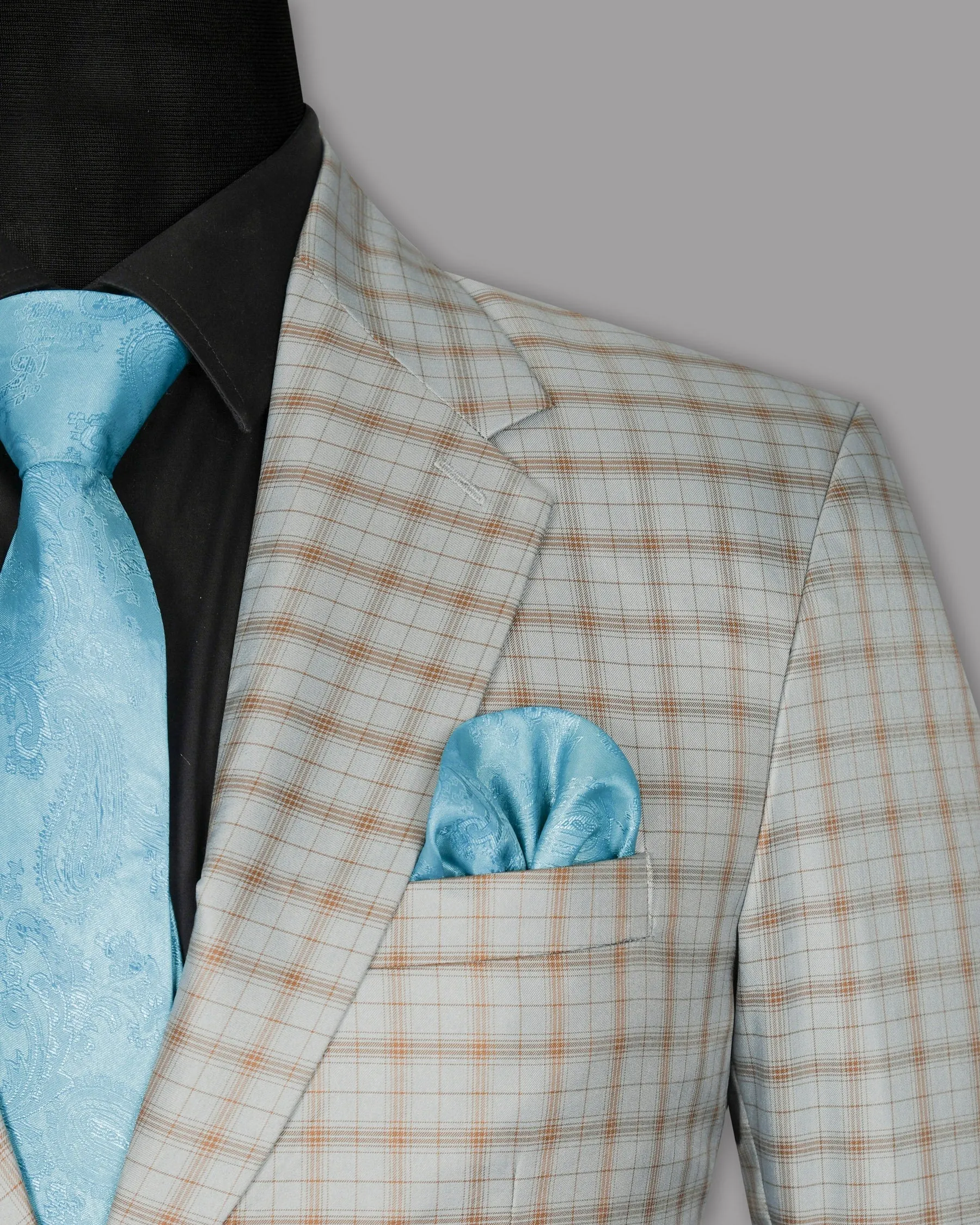 Trout Grey Checked Wool Rich Blazer