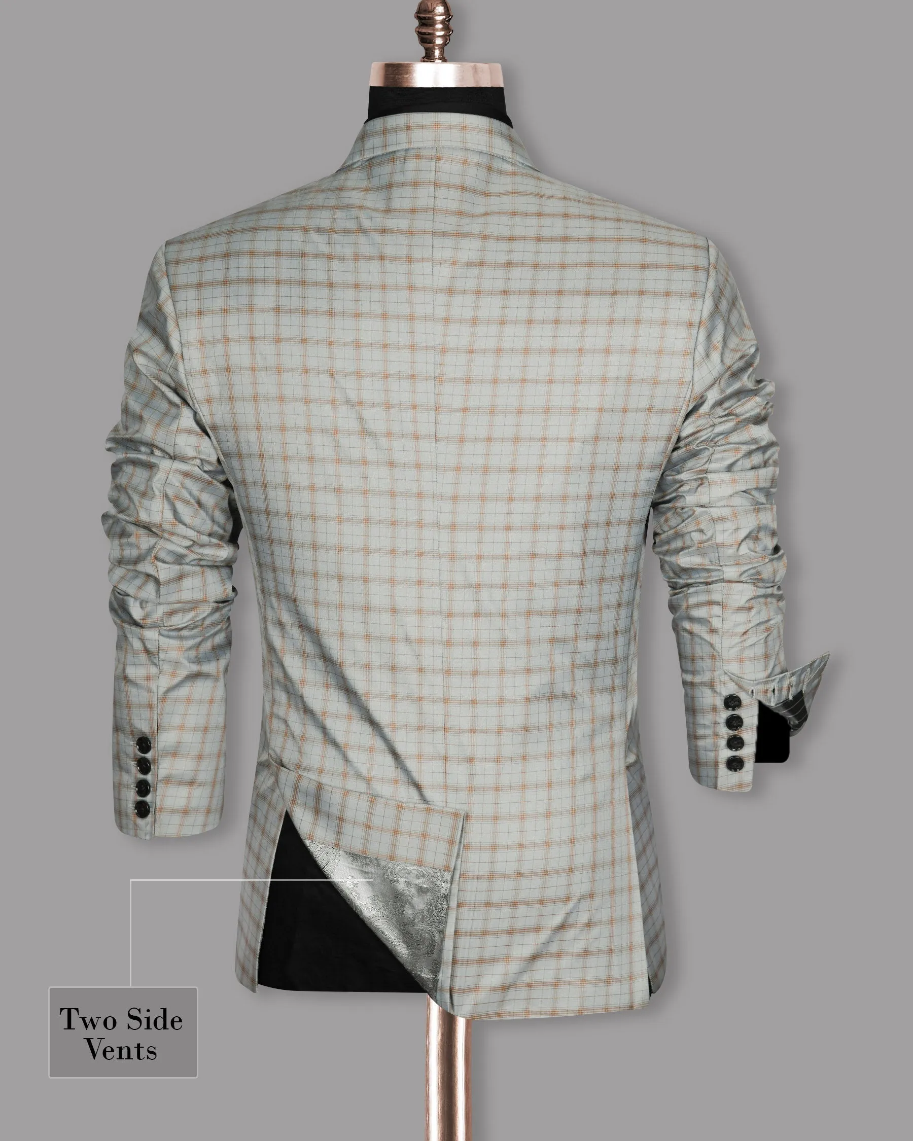 Trout Grey Checked Wool Rich Blazer