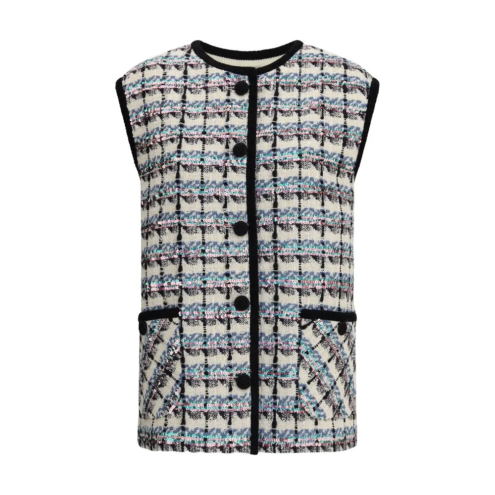 Tweed Vest with sequins