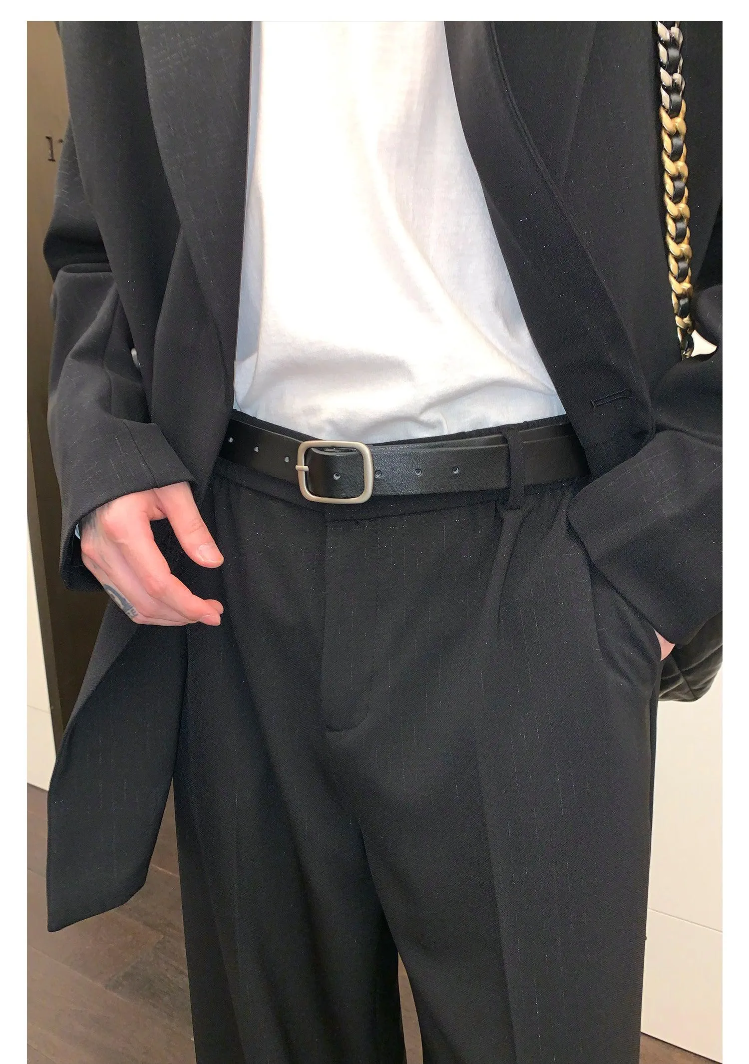 Two-Piece Shoulder pad Blazer & Dress Pants Set