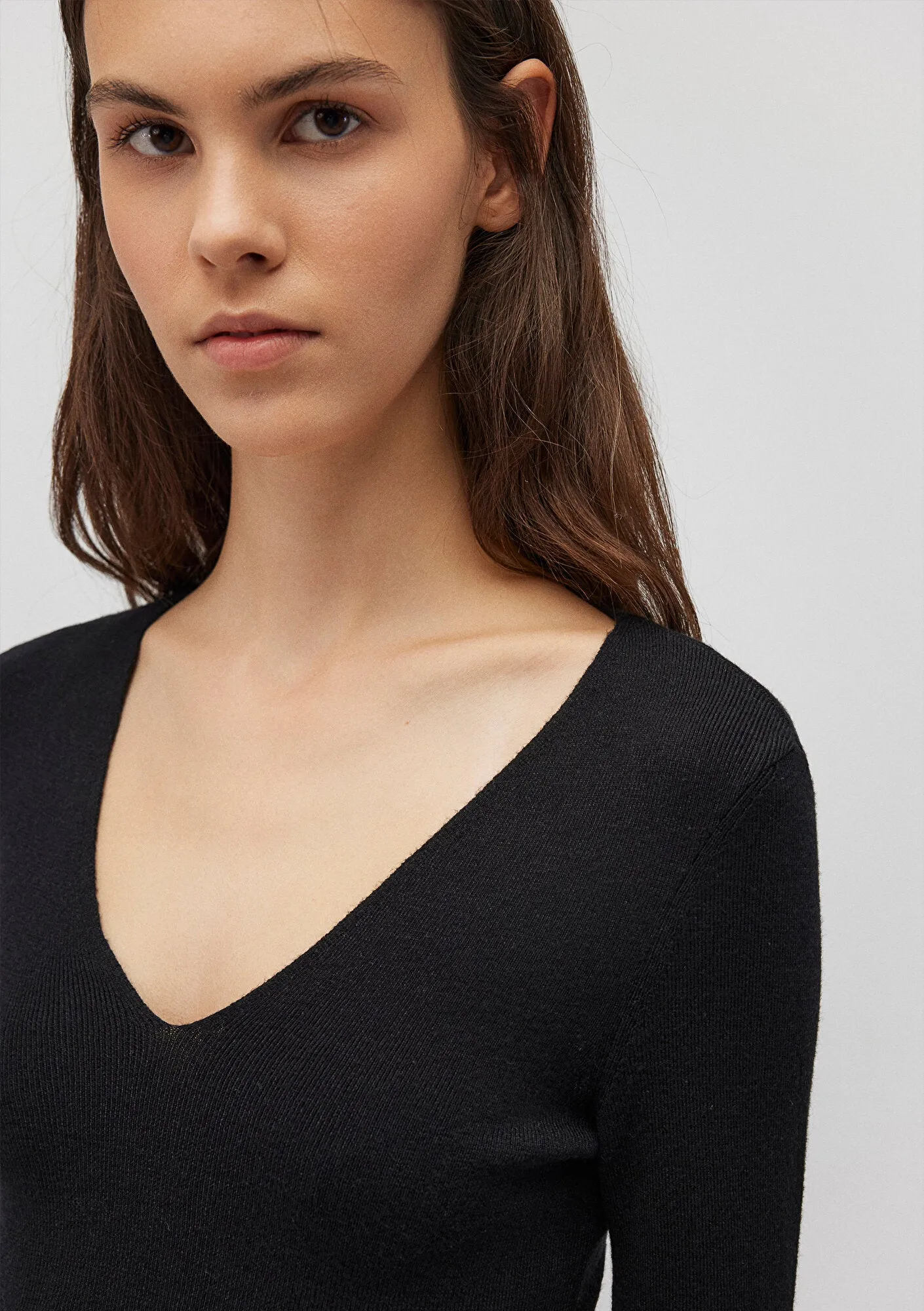 V Neck Black Sweater