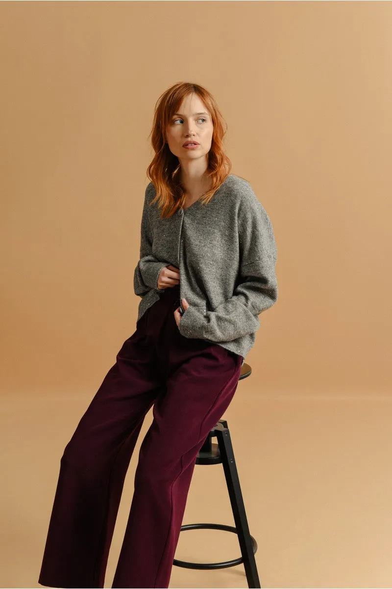 V-Neck Knitted Cardigan