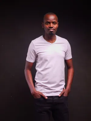 (Vneck T-shirt- White