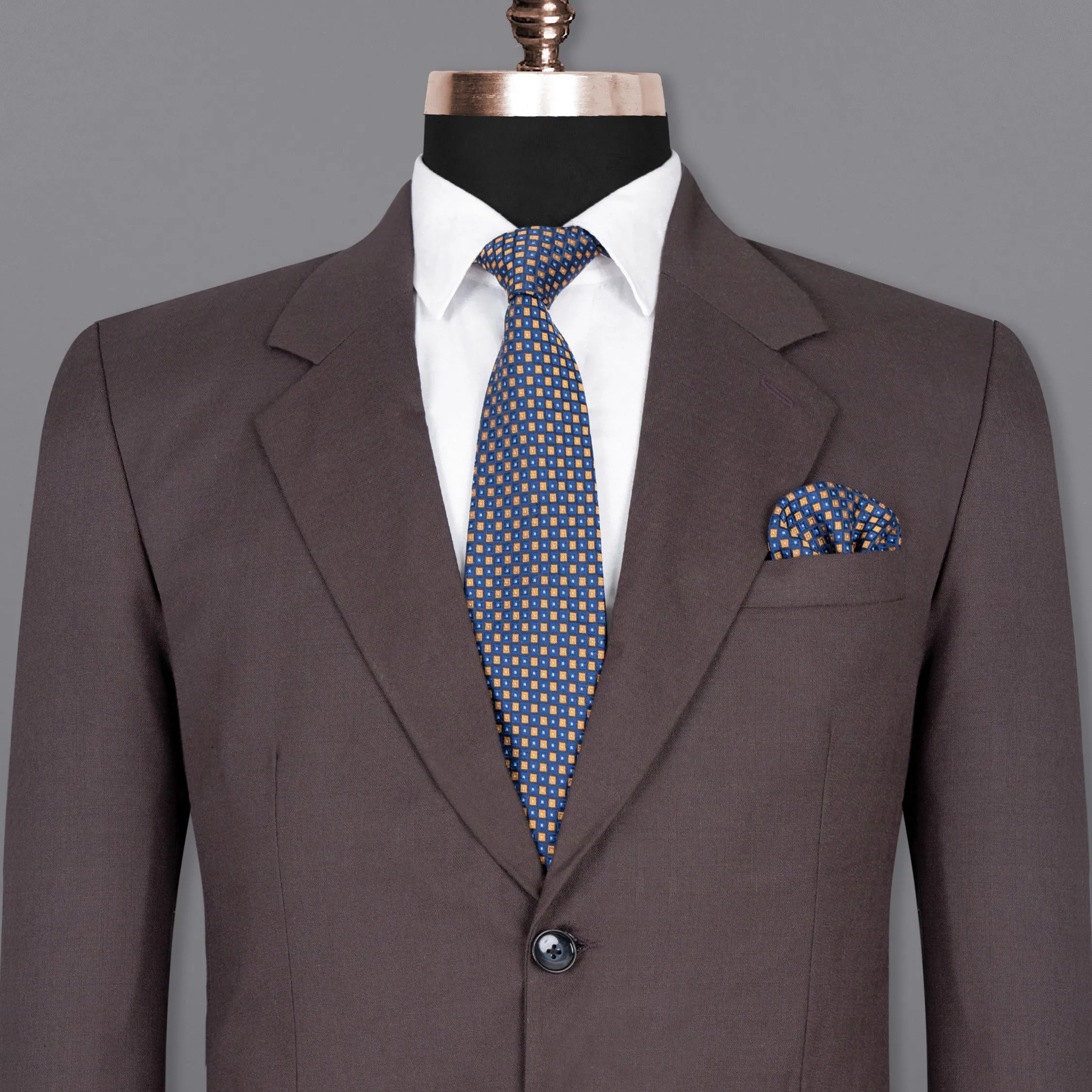 Voodoo Purple Subtle Checked Wool Rich Blazer