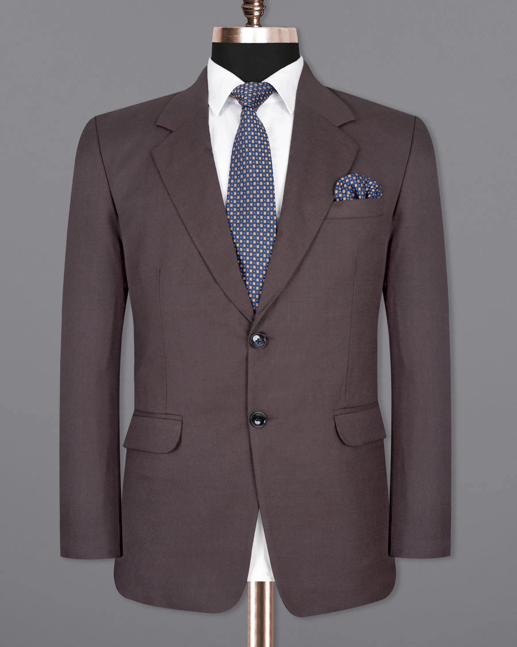 Voodoo Purple Subtle Checked Wool Rich Blazer