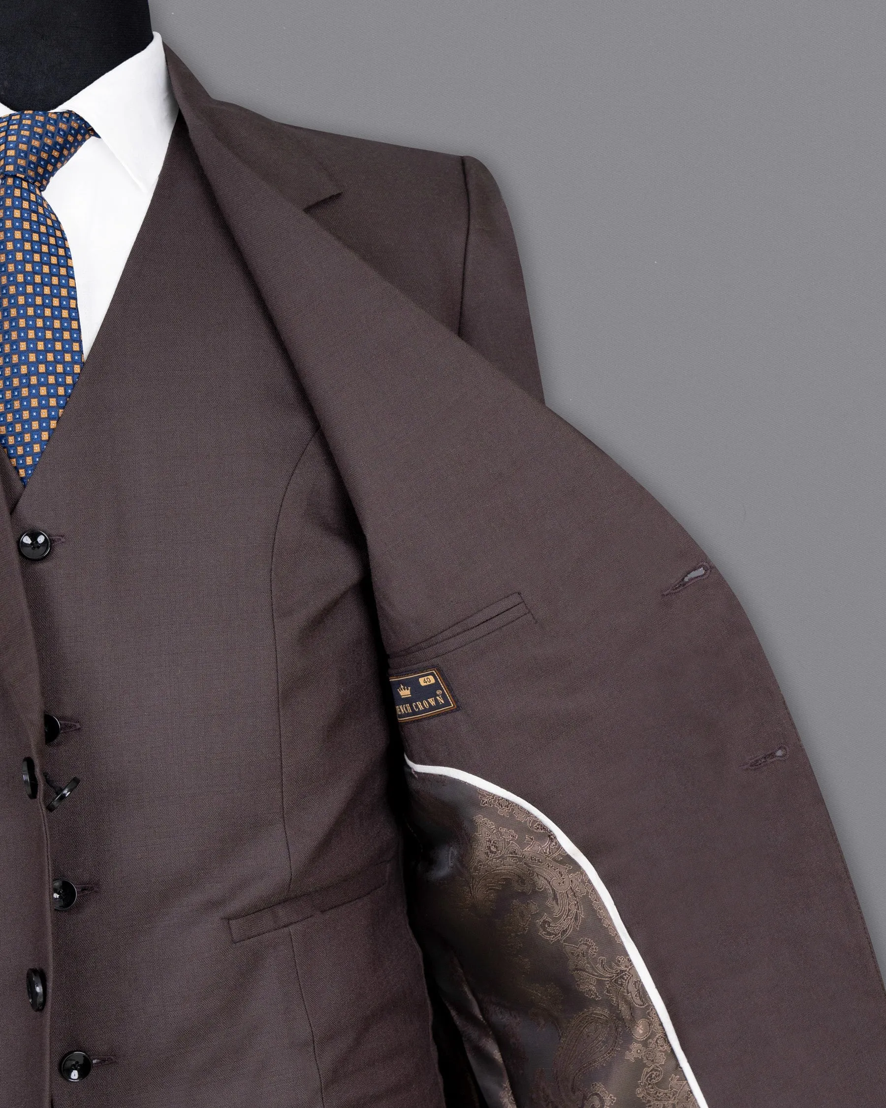 Voodoo Purple Subtle Checked Wool Rich Blazer