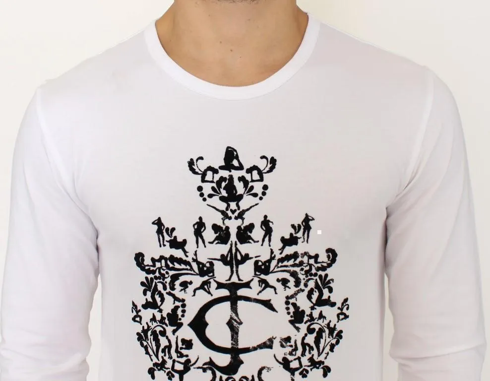 White crewneck stretch sweater