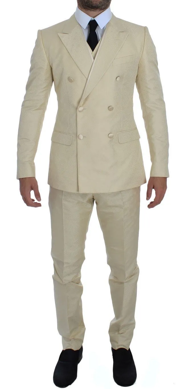 White Double Breasted 3 Piece Suit