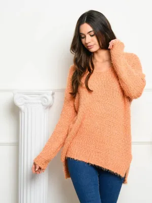 WOMEN'S LONG SLEEVE V-NECK SWEATER