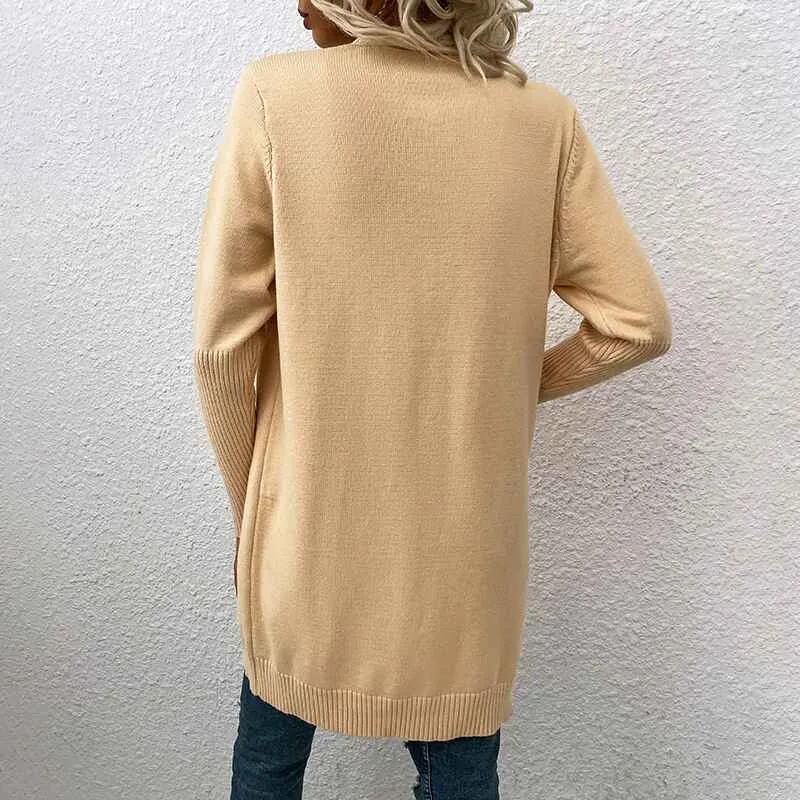 Womens Loose Open Front Cardigan Long Sleeve Casual Lightweight Soft Knit Sweaters Coat with Pockets K625