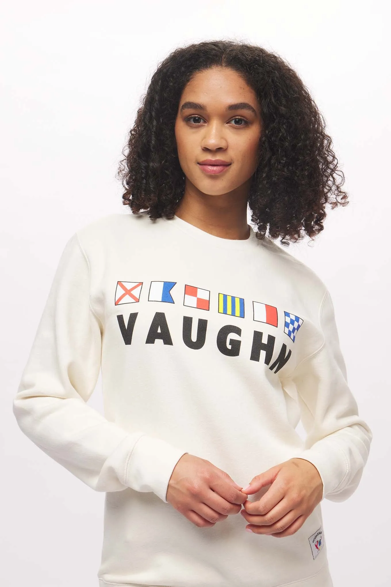 Women's - Voilier - Cream Nautical Flags Crew Neck Sweater