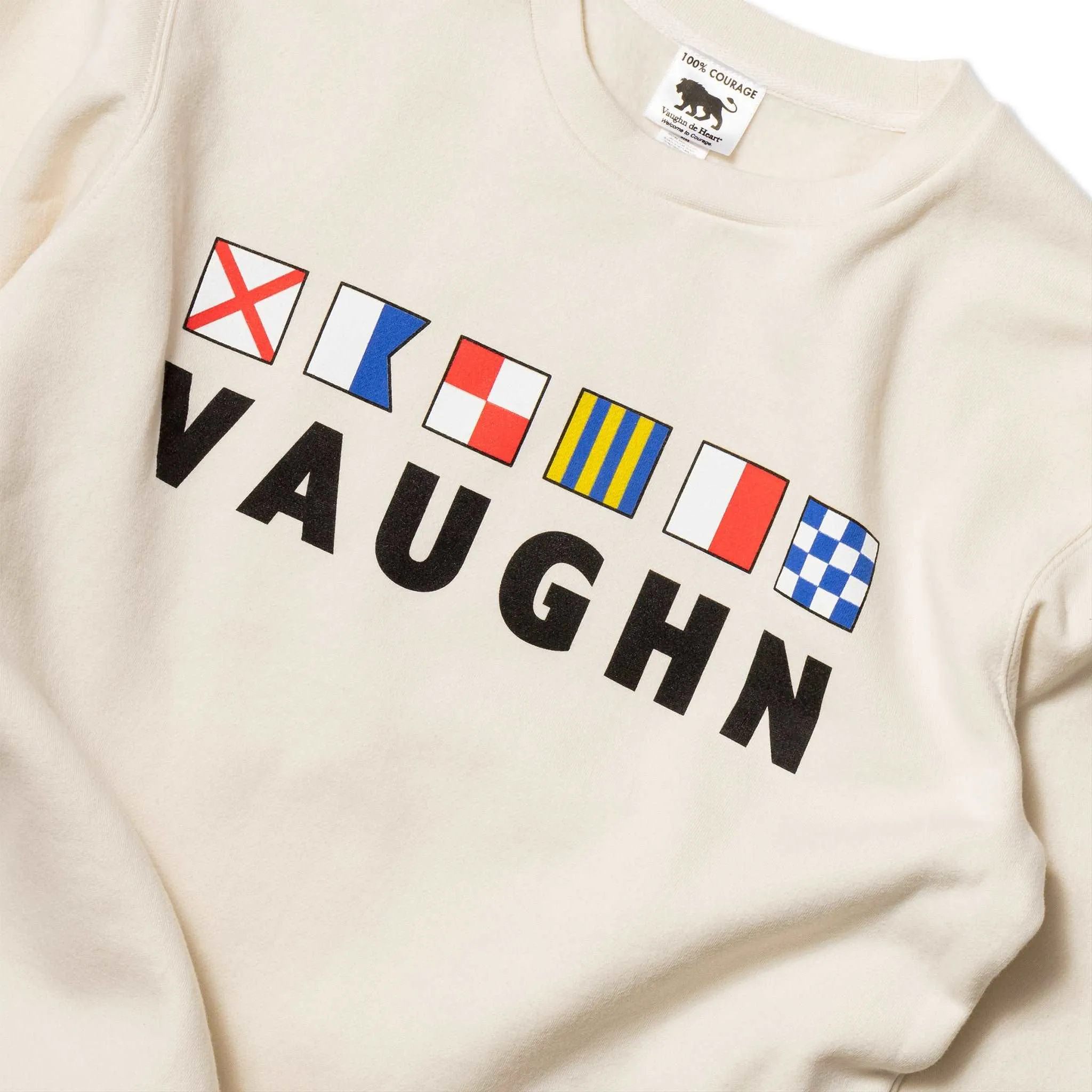 Women's - Voilier - Cream Nautical Flags Crew Neck Sweater