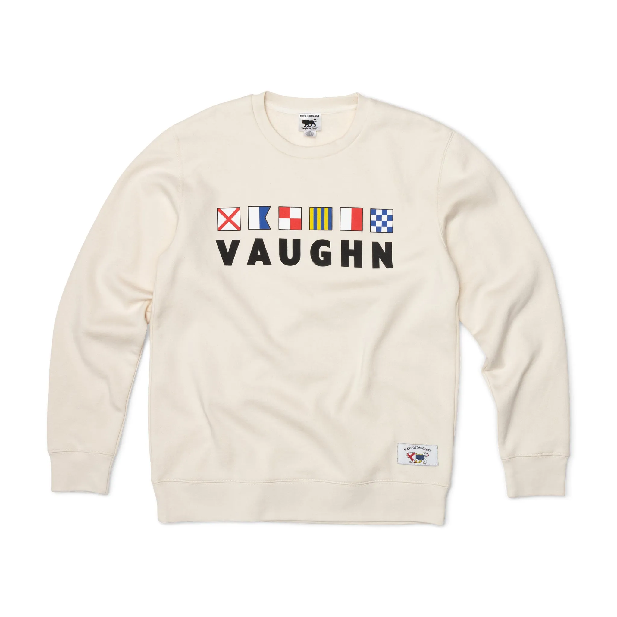 Women's - Voilier - Cream Nautical Flags Crew Neck Sweater