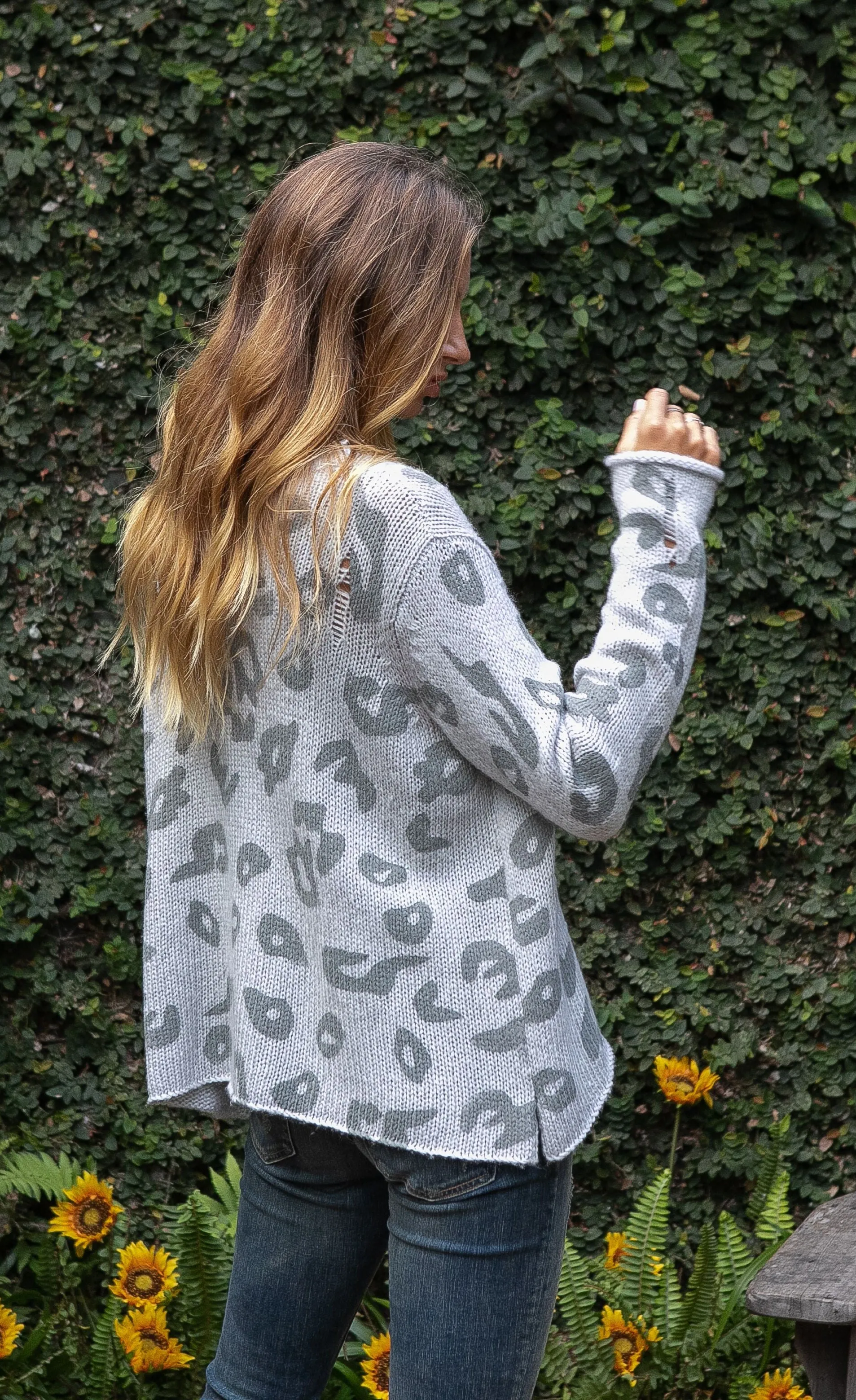 Wooden Ships Distressed Leopard Sweater