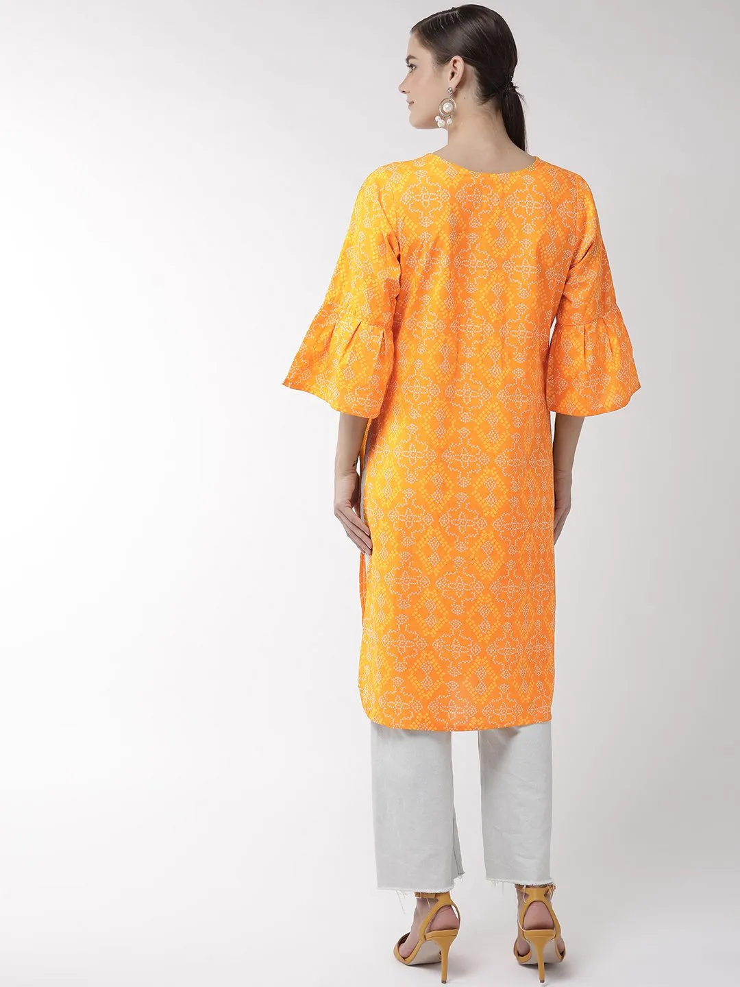 Yellow Bandhini Print Tunic