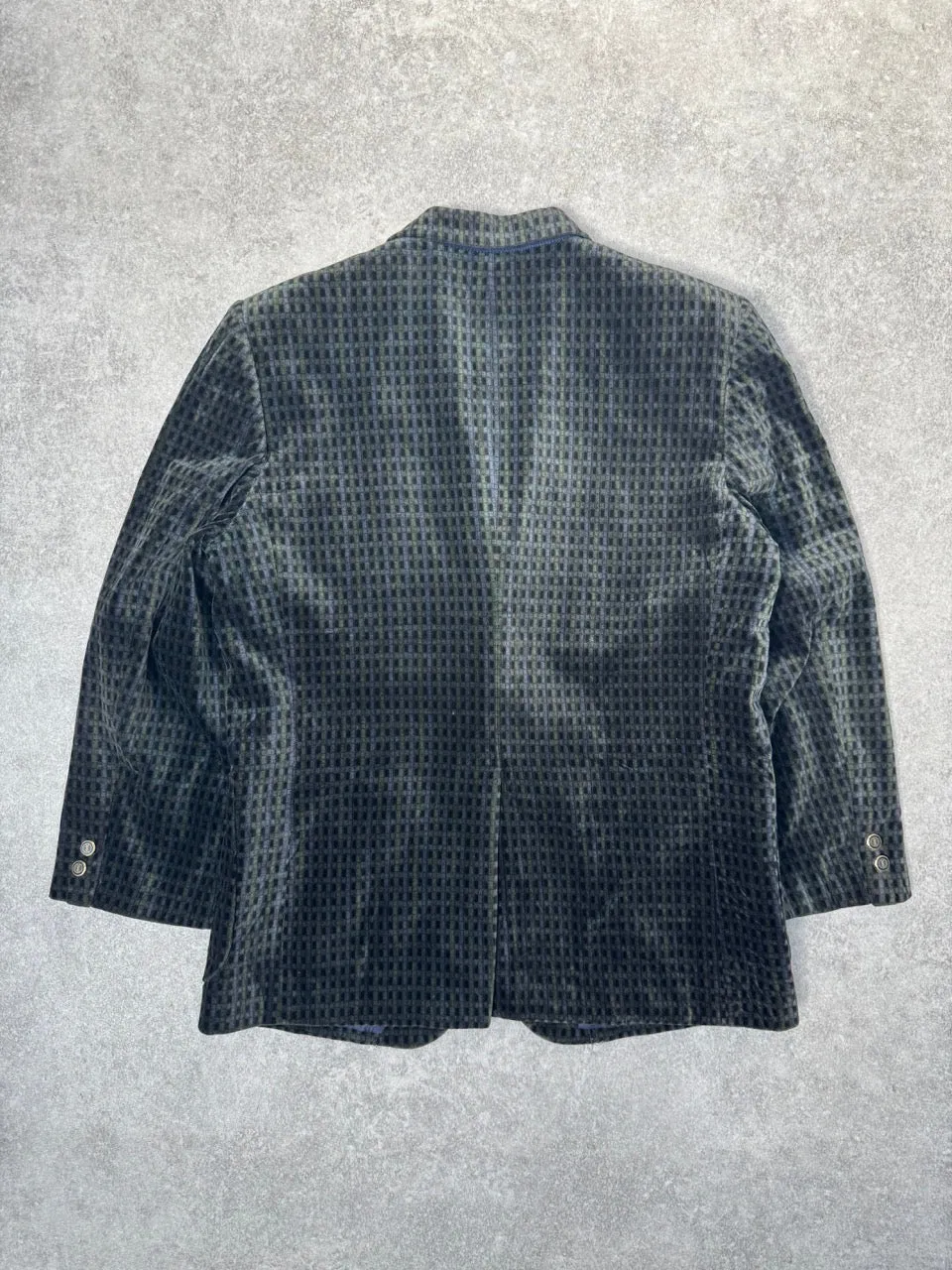 Yves Saint Laurent Vintage Velvet Multi Checked Blazer