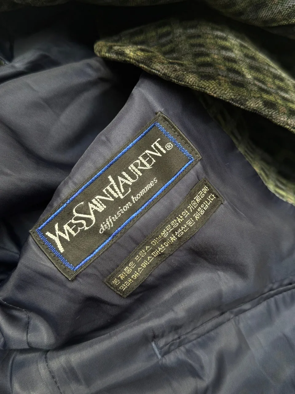 Yves Saint Laurent Vintage Velvet Multi Checked Blazer